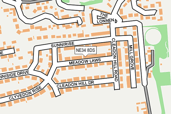 NE34 8DS map - OS OpenMap – Local (Ordnance Survey)