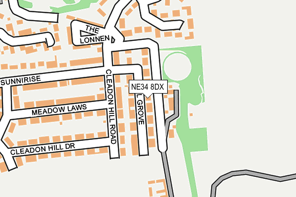 NE34 8DX map - OS OpenMap – Local (Ordnance Survey)