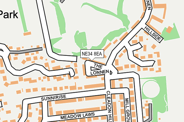 NE34 8EA map - OS OpenMap – Local (Ordnance Survey)