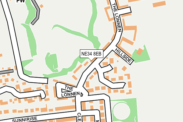 NE34 8EB map - OS OpenMap – Local (Ordnance Survey)