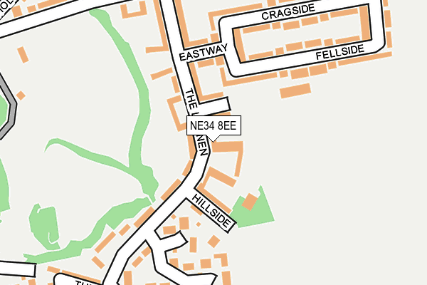 NE34 8EE map - OS OpenMap – Local (Ordnance Survey)