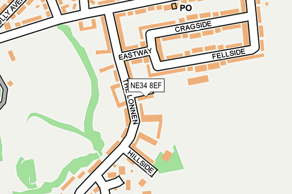 NE34 8EF map - OS OpenMap – Local (Ordnance Survey)