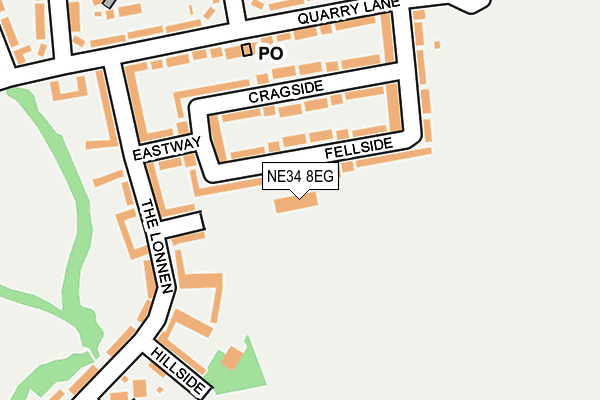 NE34 8EG map - OS OpenMap – Local (Ordnance Survey)