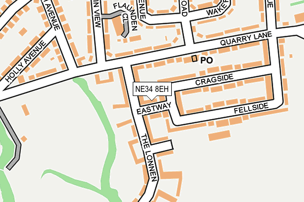 NE34 8EH map - OS OpenMap – Local (Ordnance Survey)