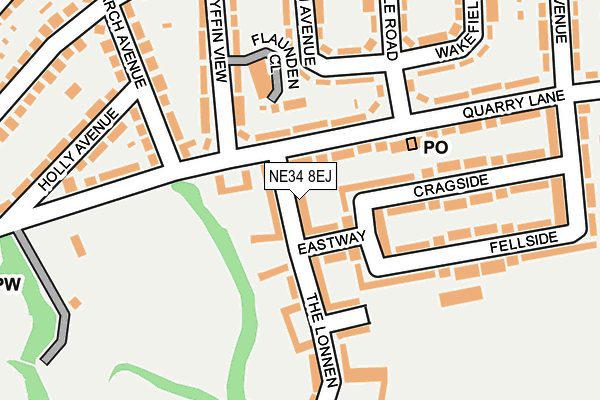 NE34 8EJ map - OS OpenMap – Local (Ordnance Survey)