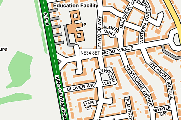 NE34 8ET map - OS OpenMap – Local (Ordnance Survey)