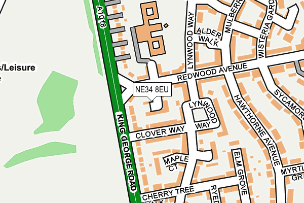 NE34 8EU map - OS OpenMap – Local (Ordnance Survey)