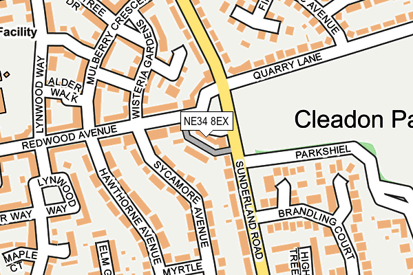 NE34 8EX map - OS OpenMap – Local (Ordnance Survey)