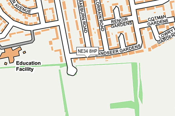 NE34 8HP map - OS OpenMap – Local (Ordnance Survey)