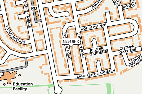 NE34 8HR map - OS OpenMap – Local (Ordnance Survey)