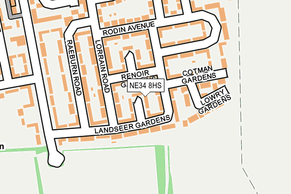 NE34 8HS map - OS OpenMap – Local (Ordnance Survey)