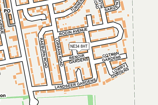 NE34 8HT map - OS OpenMap – Local (Ordnance Survey)