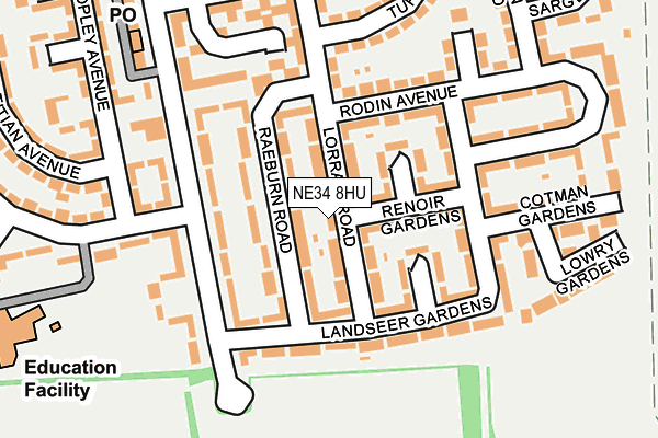 NE34 8HU map - OS OpenMap – Local (Ordnance Survey)