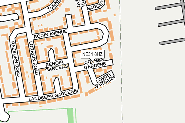 NE34 8HZ map - OS OpenMap – Local (Ordnance Survey)