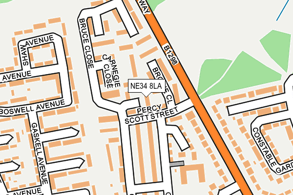NE34 8LA map - OS OpenMap – Local (Ordnance Survey)