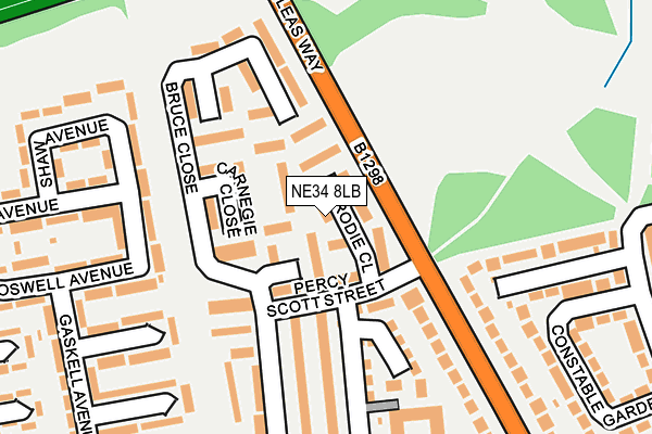 NE34 8LB map - OS OpenMap – Local (Ordnance Survey)