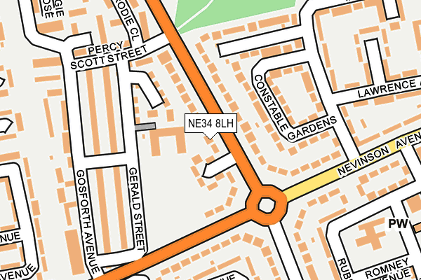 NE34 8LH map - OS OpenMap – Local (Ordnance Survey)