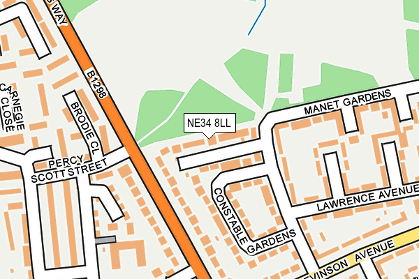 NE34 8LL map - OS OpenMap – Local (Ordnance Survey)