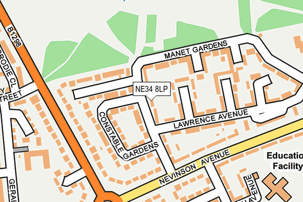 NE34 8LP map - OS OpenMap – Local (Ordnance Survey)