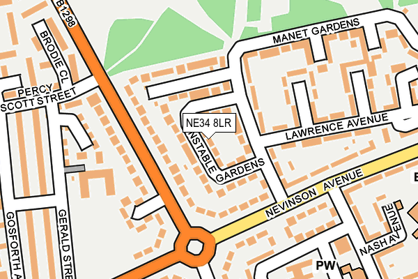 NE34 8LR map - OS OpenMap – Local (Ordnance Survey)