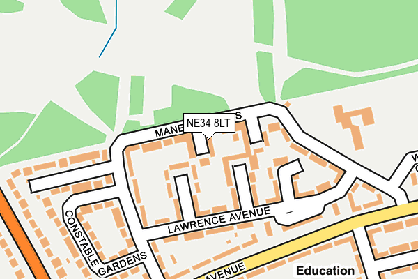 NE34 8LT map - OS OpenMap – Local (Ordnance Survey)