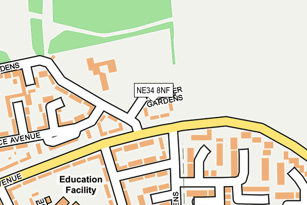 NE34 8NF map - OS OpenMap – Local (Ordnance Survey)