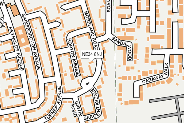 NE34 8NJ map - OS OpenMap – Local (Ordnance Survey)