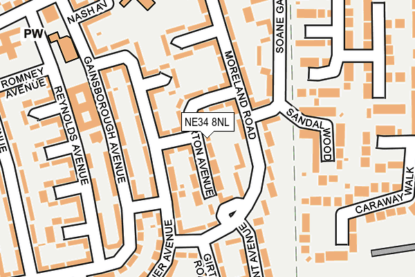 NE34 8NL map - OS OpenMap – Local (Ordnance Survey)