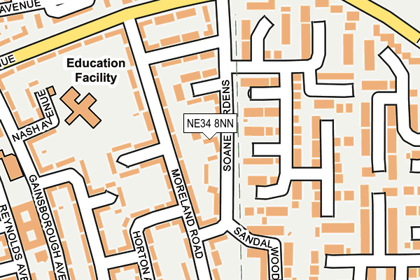 NE34 8NN map - OS OpenMap – Local (Ordnance Survey)