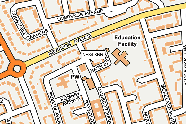 NE34 8NR map - OS OpenMap – Local (Ordnance Survey)