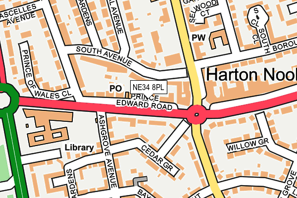 NE34 8PL map - OS OpenMap – Local (Ordnance Survey)