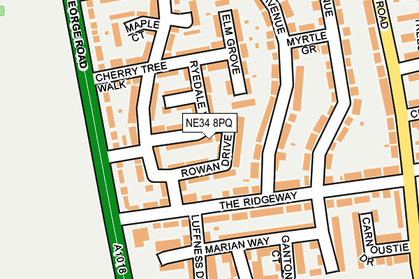 NE34 8PQ map - OS OpenMap – Local (Ordnance Survey)