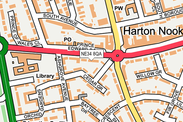 NE34 8QA map - OS OpenMap – Local (Ordnance Survey)