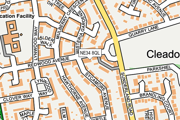 NE34 8QL map - OS OpenMap – Local (Ordnance Survey)