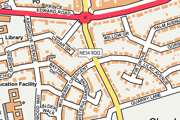 NE34 8QQ map - OS OpenMap – Local (Ordnance Survey)