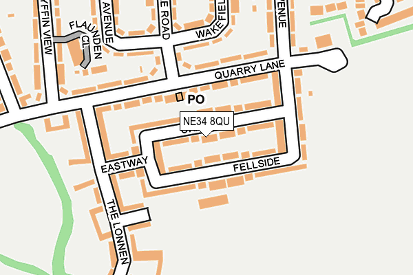 NE34 8QU map - OS OpenMap – Local (Ordnance Survey)