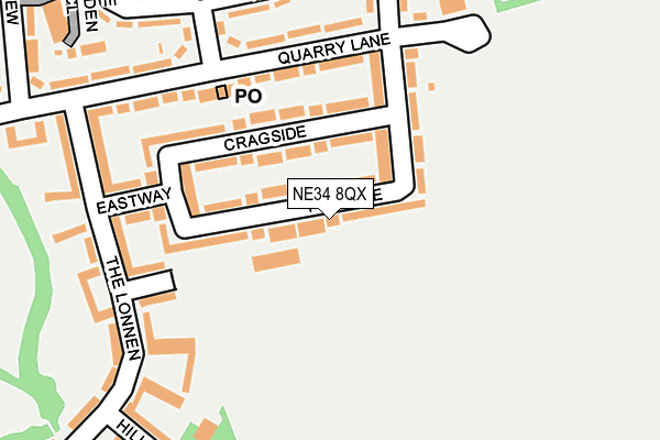 NE34 8QX map - OS OpenMap – Local (Ordnance Survey)