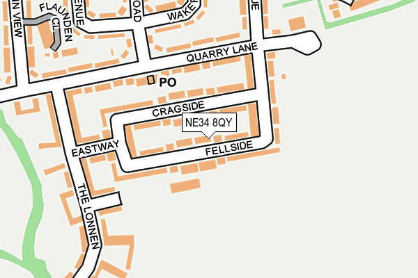 NE34 8QY map - OS OpenMap – Local (Ordnance Survey)