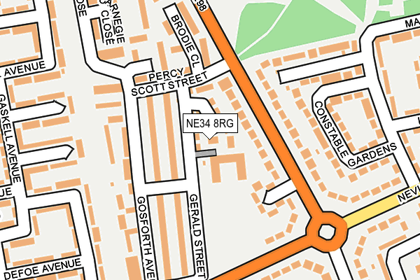 NE34 8RG map - OS OpenMap – Local (Ordnance Survey)