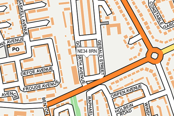 NE34 8RN map - OS OpenMap – Local (Ordnance Survey)