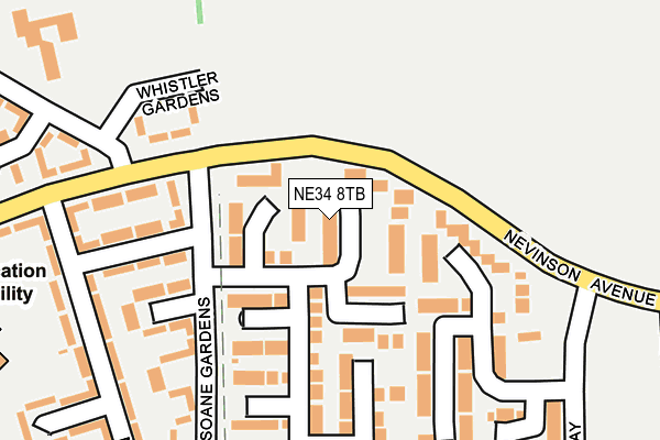 NE34 8TB map - OS OpenMap – Local (Ordnance Survey)