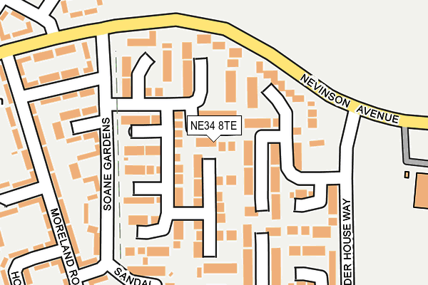 NE34 8TE map - OS OpenMap – Local (Ordnance Survey)