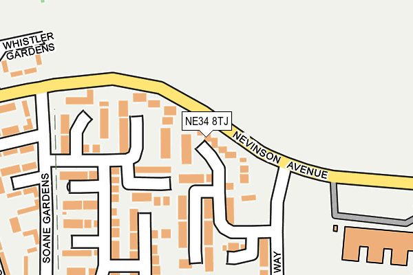 NE34 8TJ map - OS OpenMap – Local (Ordnance Survey)