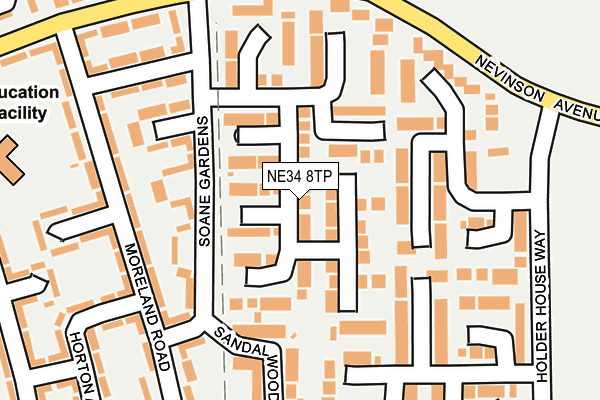 NE34 8TP map - OS OpenMap – Local (Ordnance Survey)