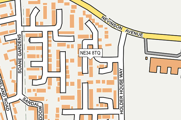 NE34 8TQ map - OS OpenMap – Local (Ordnance Survey)