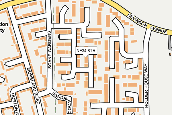 NE34 8TR map - OS OpenMap – Local (Ordnance Survey)