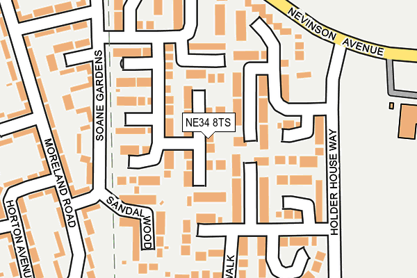 NE34 8TS map - OS OpenMap – Local (Ordnance Survey)