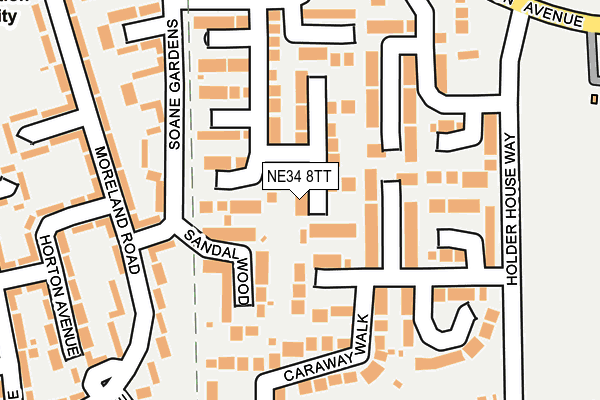 NE34 8TT map - OS OpenMap – Local (Ordnance Survey)