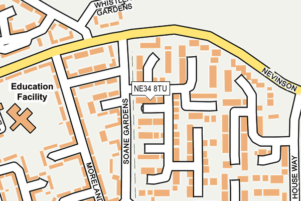 NE34 8TU map - OS OpenMap – Local (Ordnance Survey)