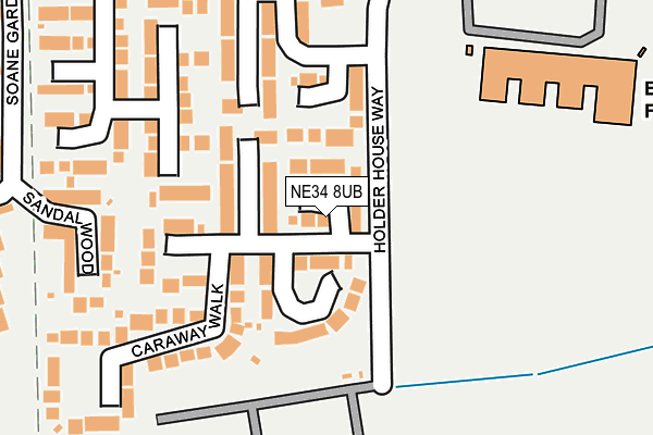 NE34 8UB map - OS OpenMap – Local (Ordnance Survey)